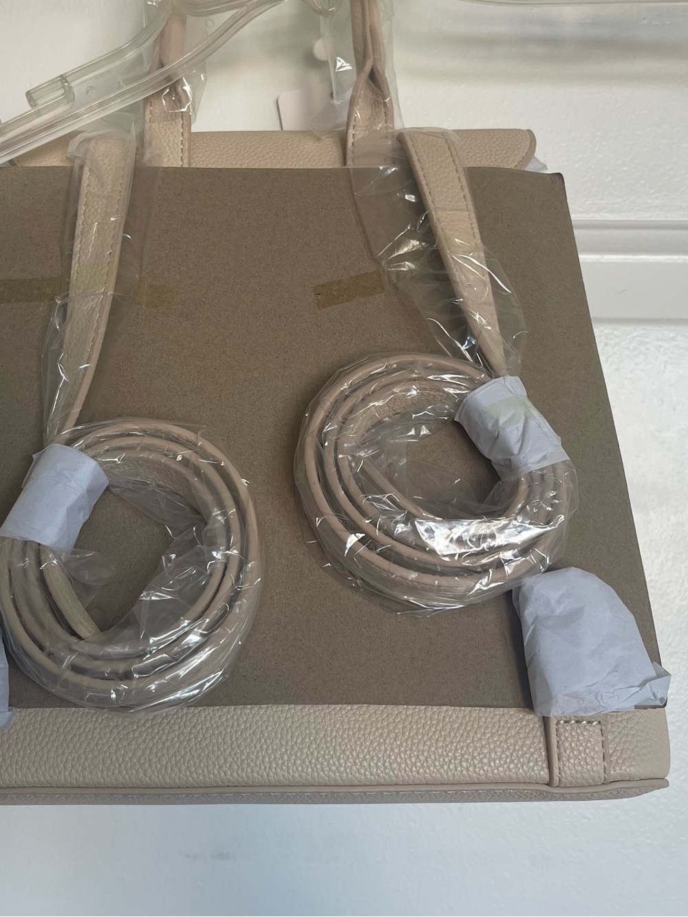 Soft Beige Top-Handle Backpack - Picture 4 of 16